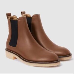 EVERLANE Italian Leather Chelsea Ankle Boots in Tobacco 7H 7.5